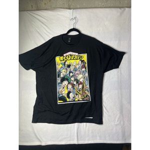 My Hero Academia Classroom Graphic T-Shirt Deku Men’s XXL Official Black Tee